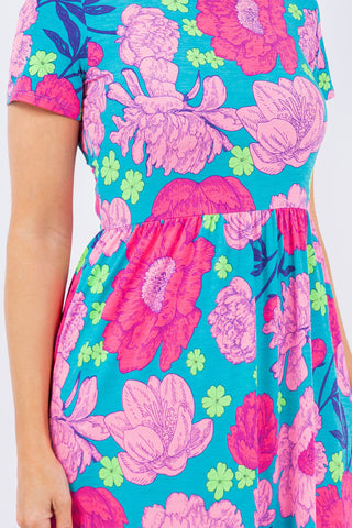 Neon Floral Maxi Dress