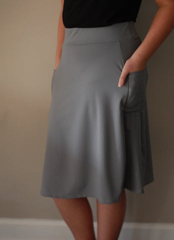 Side Pocket Athletic Skirt in Gray (SKIRT ONLY)