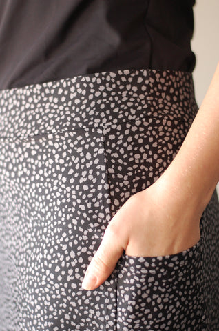 Plus Size Gray Dot Side Pocket Style Swim Skirt