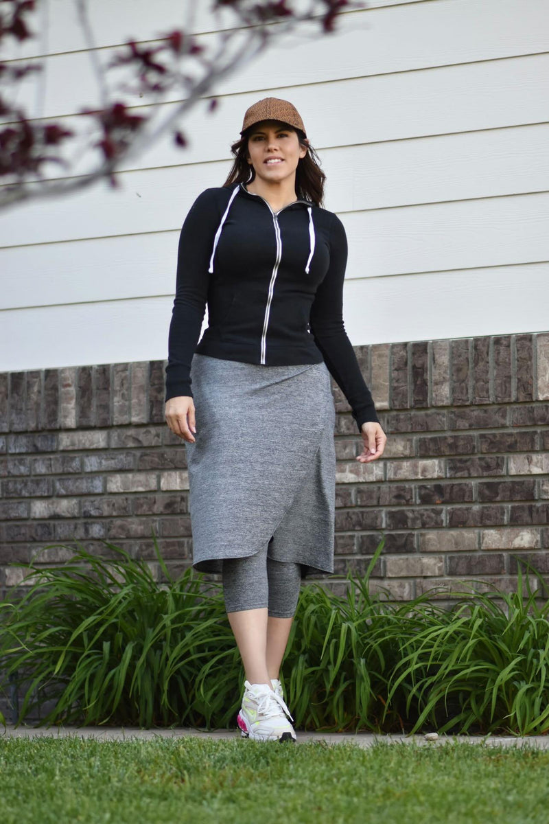 Space Dye Gray A-Line Style Athletic Skirt with Built-in Leggings – The  Skirt Lady