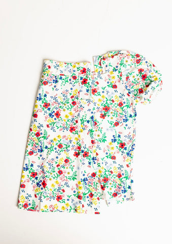 Size 2X Floral Puff Sleeve Swim Top