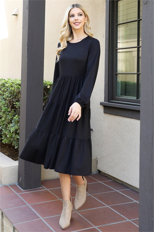 Size Medium Black Tiered Comfy Dress