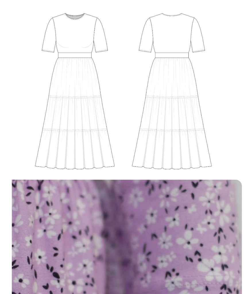 Customizable Lavender Floral Tiered Nursing Dress
