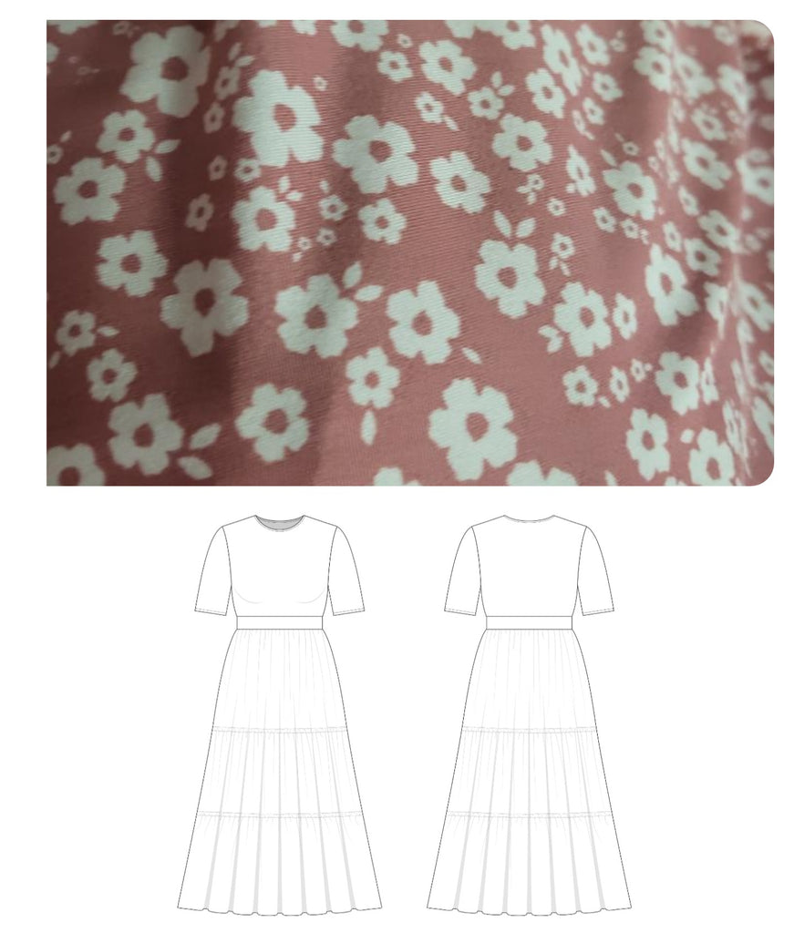 PRE-ORDER Customizable Mauve Floral Tiered Nursing Dress