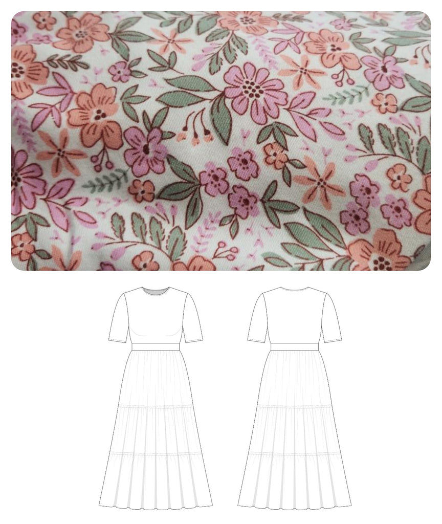 PRE-ORDER Customizable Cream Floral Tiered Nursing Dress