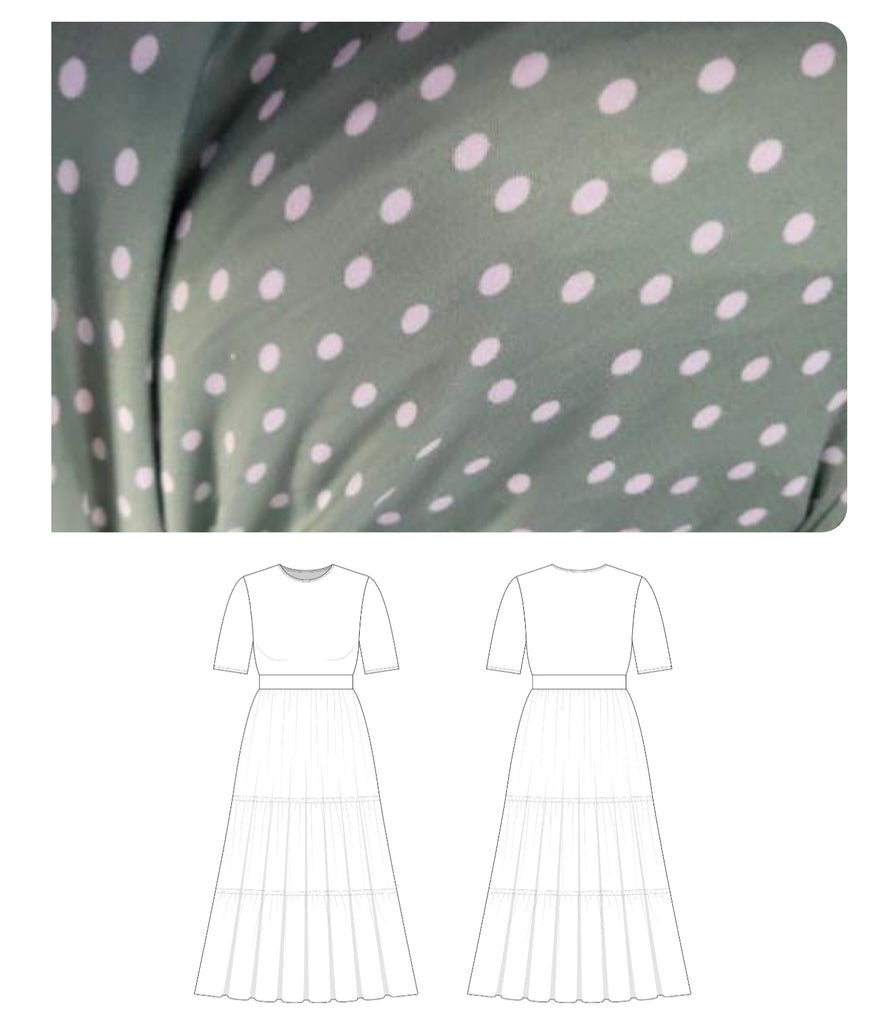 PRE-ORDER Customizable Green Polka Dot Tiered Nursing Dress