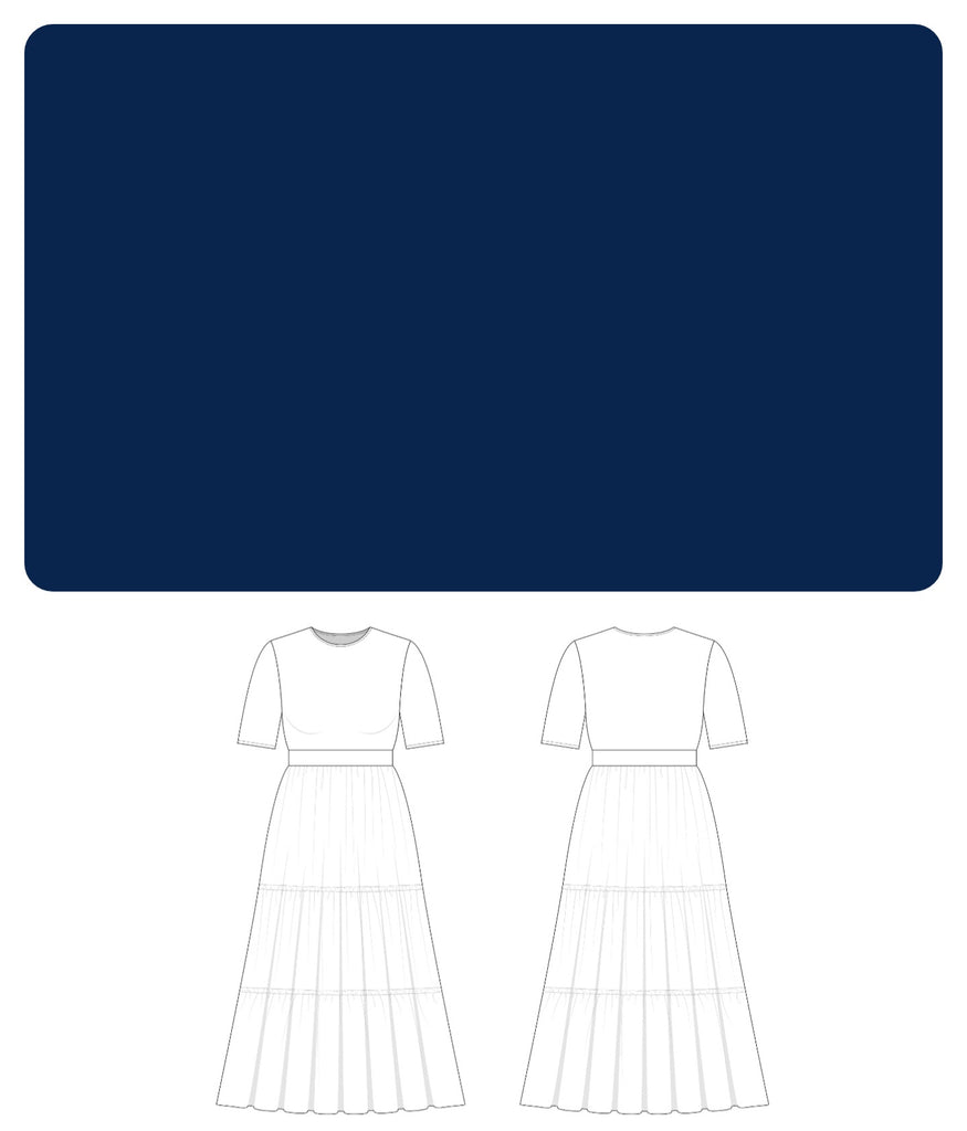Customizable Navy Tiered Nursing Dress