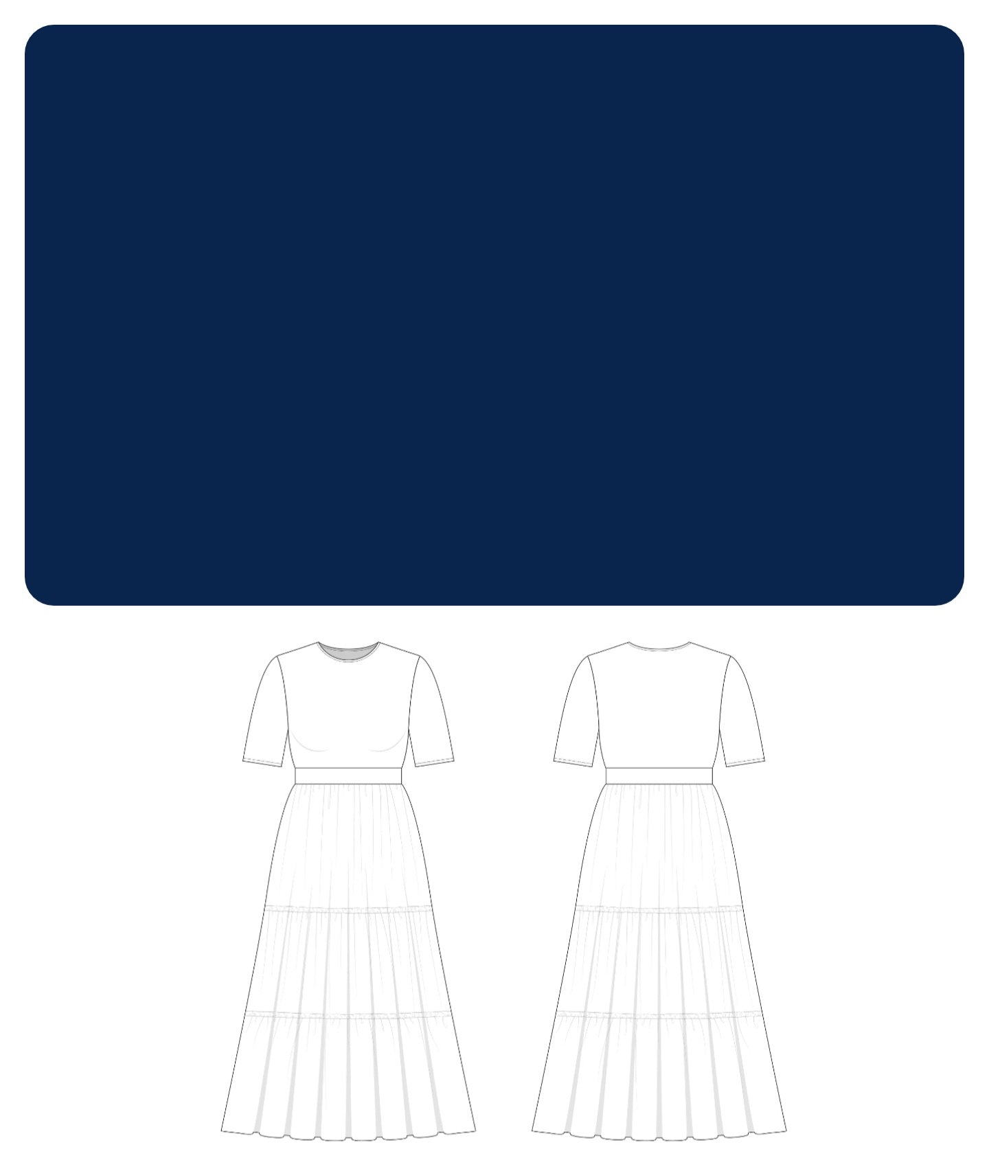 Customizable Navy Tiered Nursing Dress