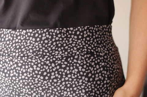 Gray Dot Side Pocket Style Swim Skirt