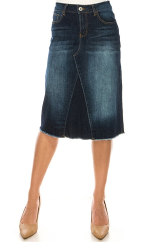 Size Medium A-Line Stretchy Denim Skirt #79104