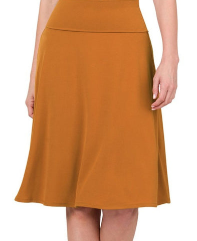 Plus Size Almond Fold Over Comfy Skirt