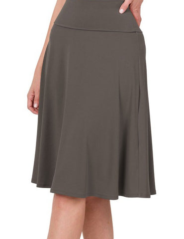 Ash Gray Fold Over Comfy Skirt
