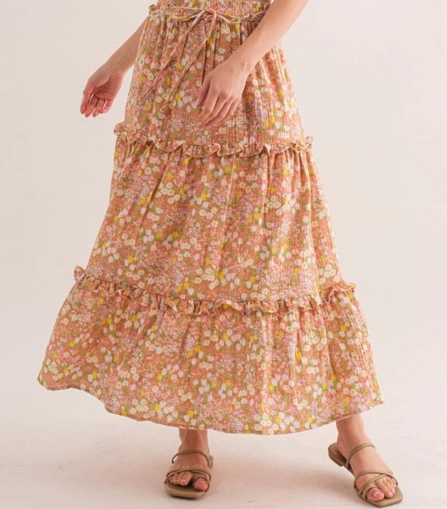 Floral Ruffled Skirt