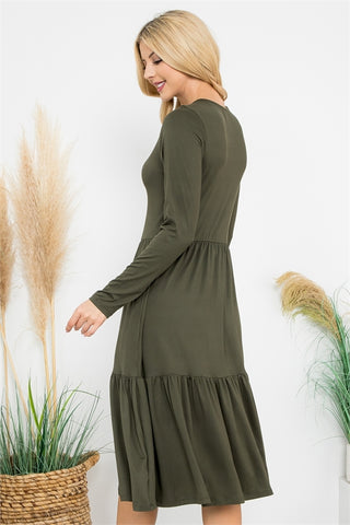 Olive Ruffle Comfy Dress