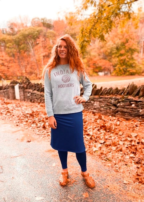 Navy A-Line Style Athletic Skirt with Attached Leggings