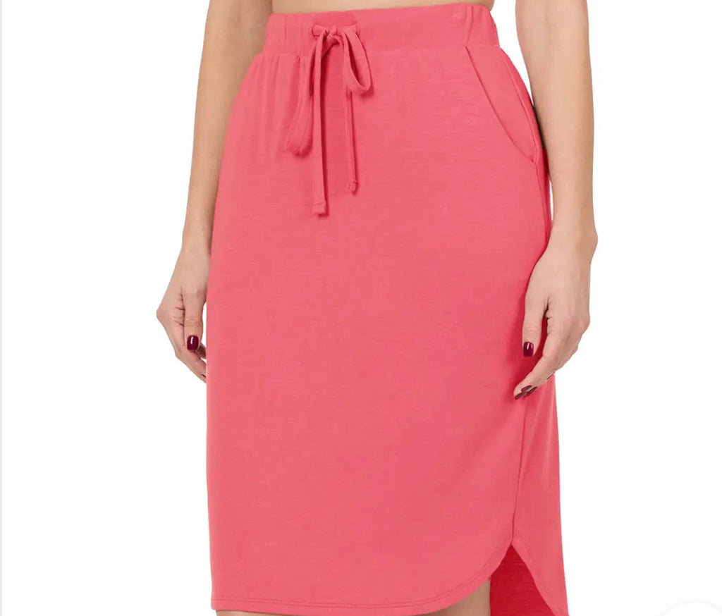 Plus Size Desert Rose Drawstring Skirt