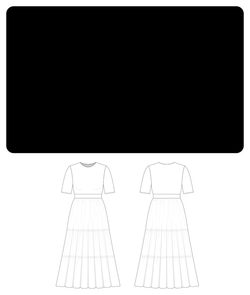 Customizable Black Tiered Nursing Dress
