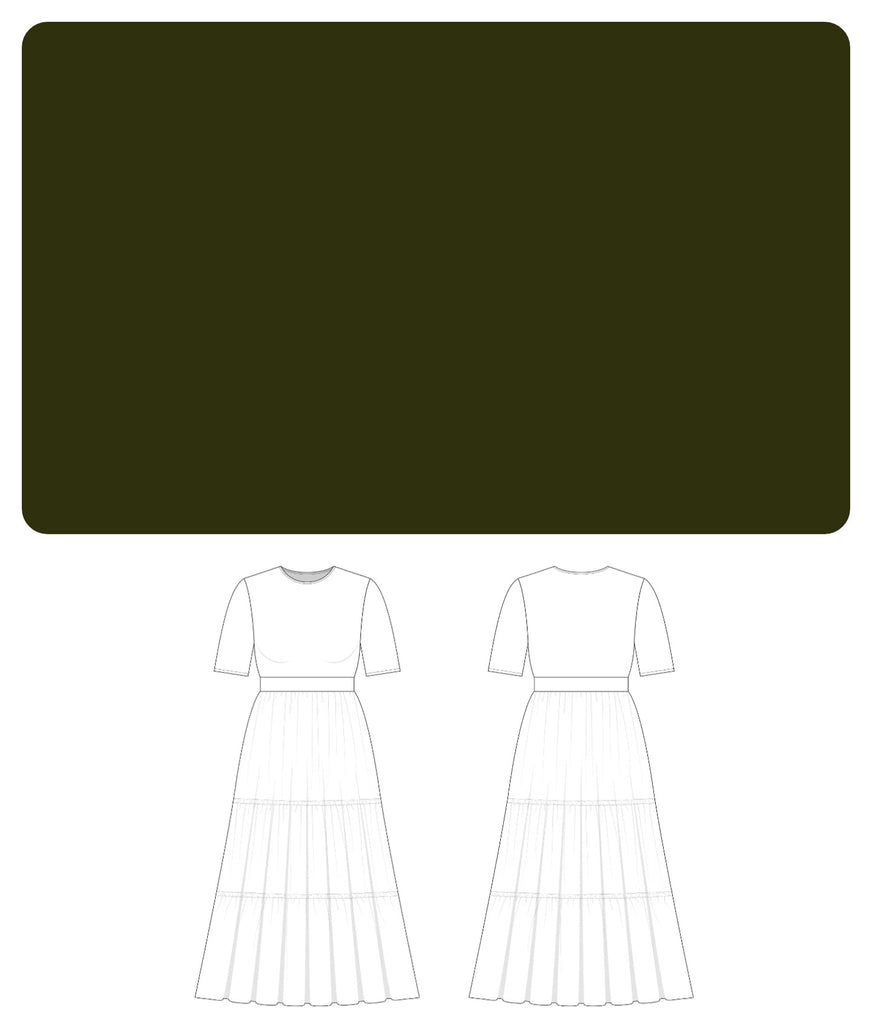 Customizable Dark Olive Tiered Nursing Dress