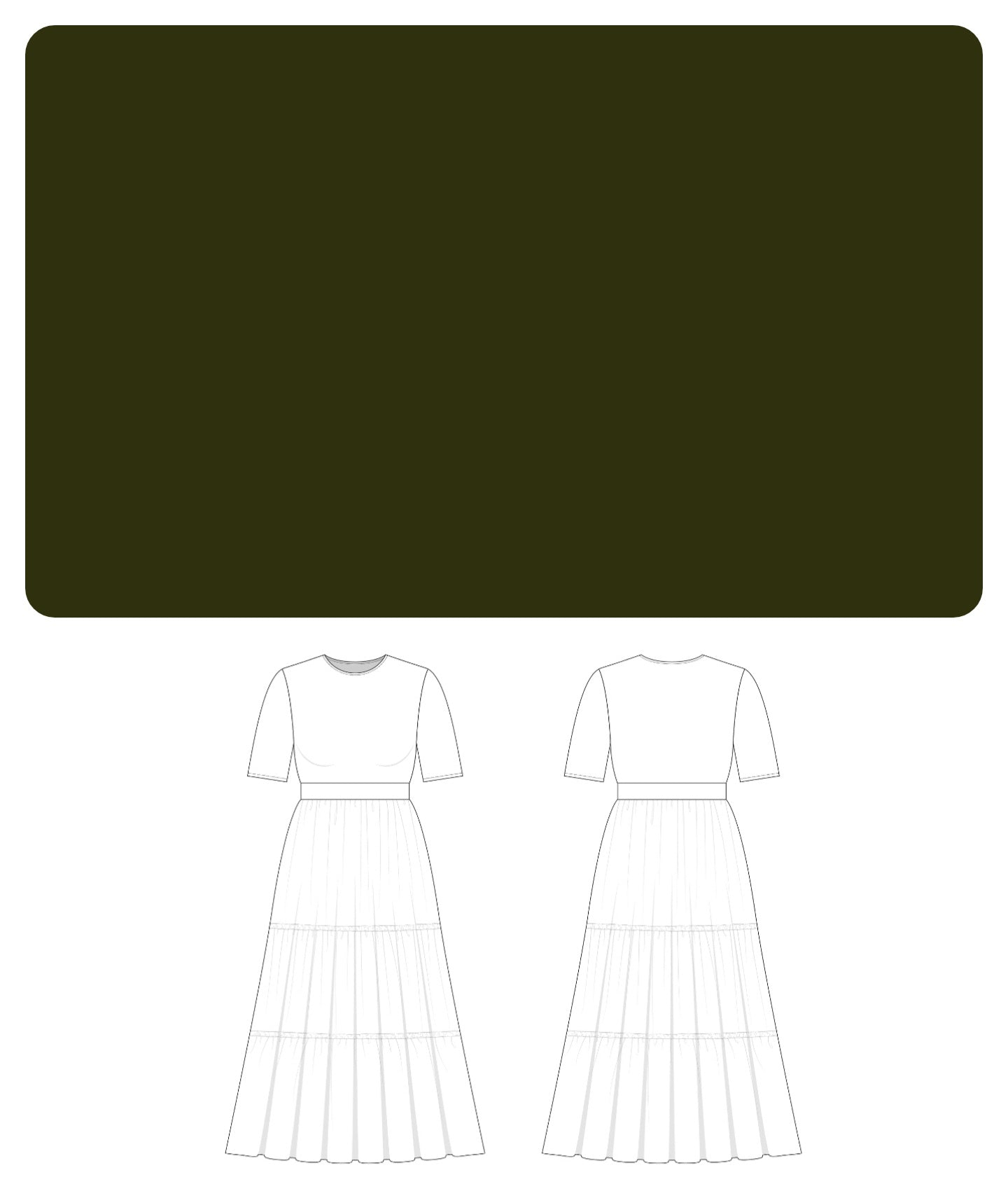 Customizable Dark Olive Tiered Nursing Dress