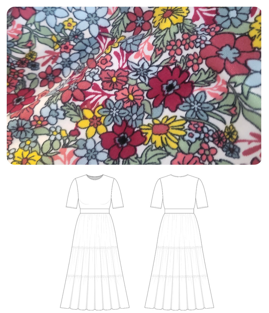 Customizable Multicolored Floral Tiered Nursing Dress