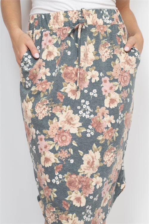 Floral Drawstring Skirt