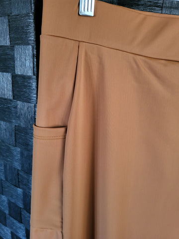 Brown Gold Side Pocket Style Swim Skirt