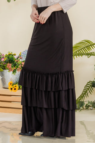 Maxi Length Ruffle Comfy Skirt