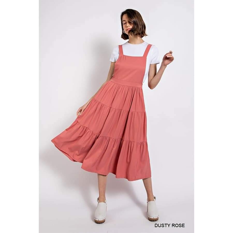 Dusty Rose Overall Dress