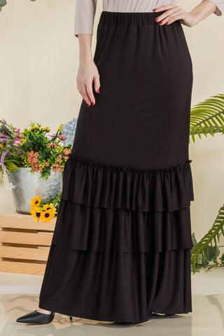 Maxi Length Ruffle Comfy Skirt