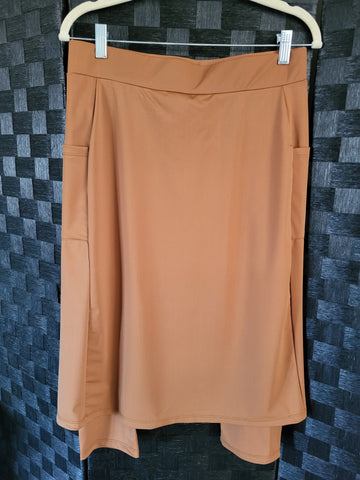 Brown Gold Side Pocket Style Swim Skirt