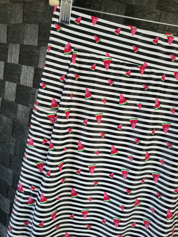 Watermelon Print Side Pocket Style Swim Skirt