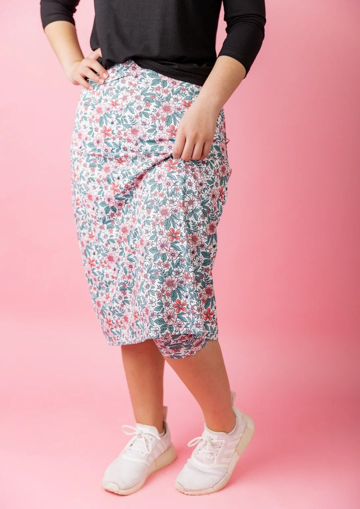 Plus Size Floral Athletic Skirt