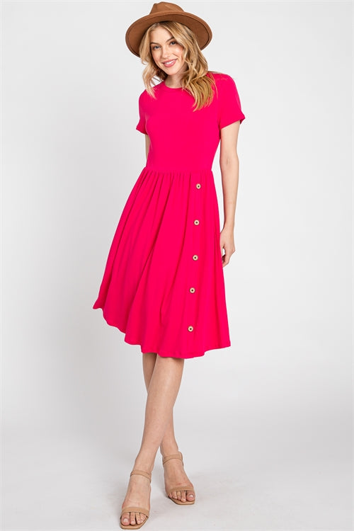 Size Small Fuschia Dress with Buttons