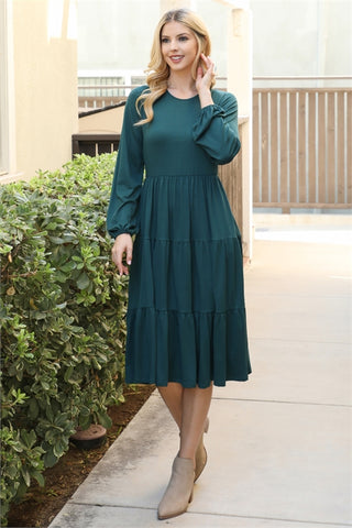 Green Tiered Comfy Dress