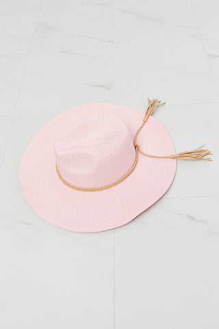 Straw Hat in Light Pink
