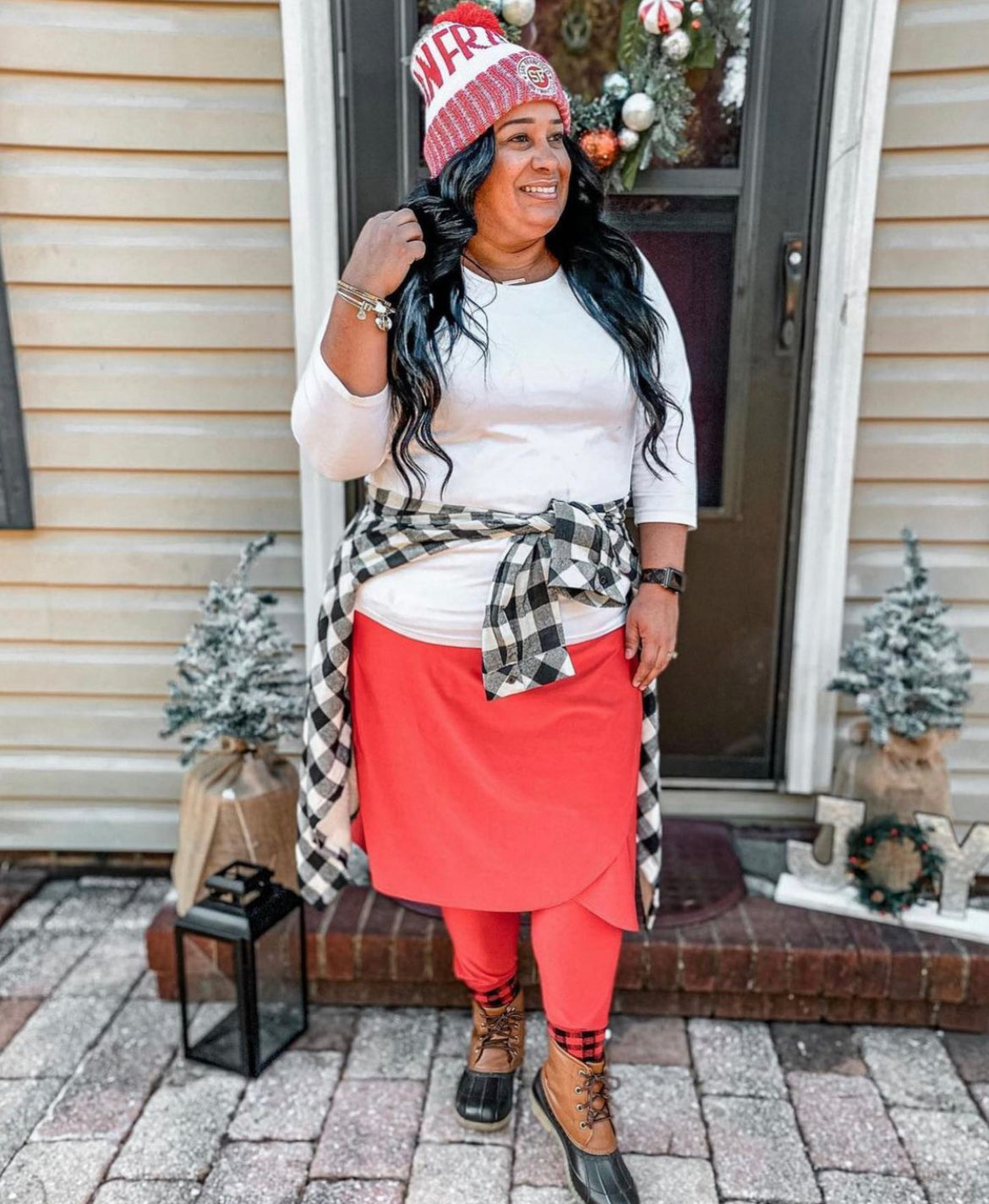 Size XL Red Wrap Style Athletic Skirt with Leggings The Skirt Lady